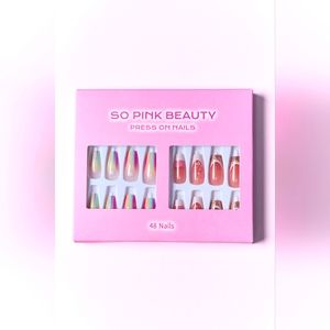 SO PINK BEAUTY Lover Girl Press On Nails 2 Pack Set Includes The Glue